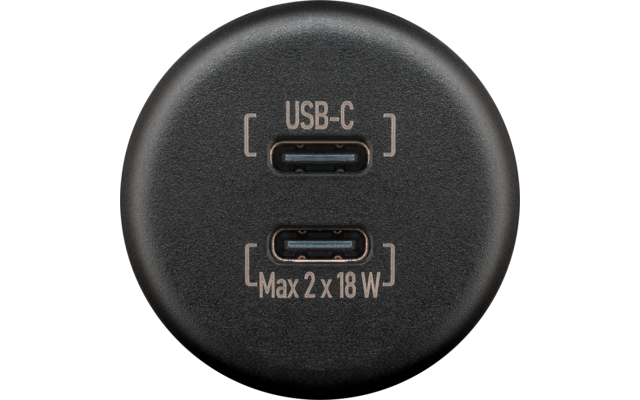 Wentronic Dualer Einbaucharger USB-C max. 18 W