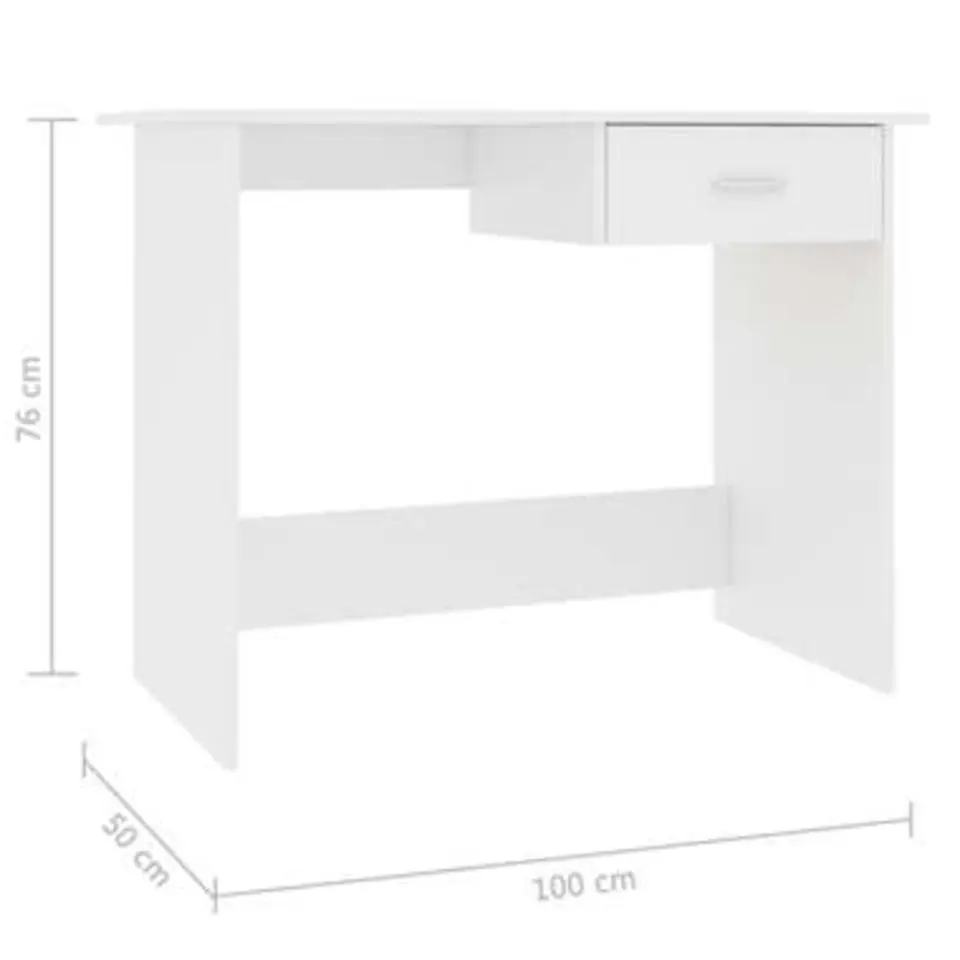 vidaXL - Bureau - Wit - Bewerkt hout