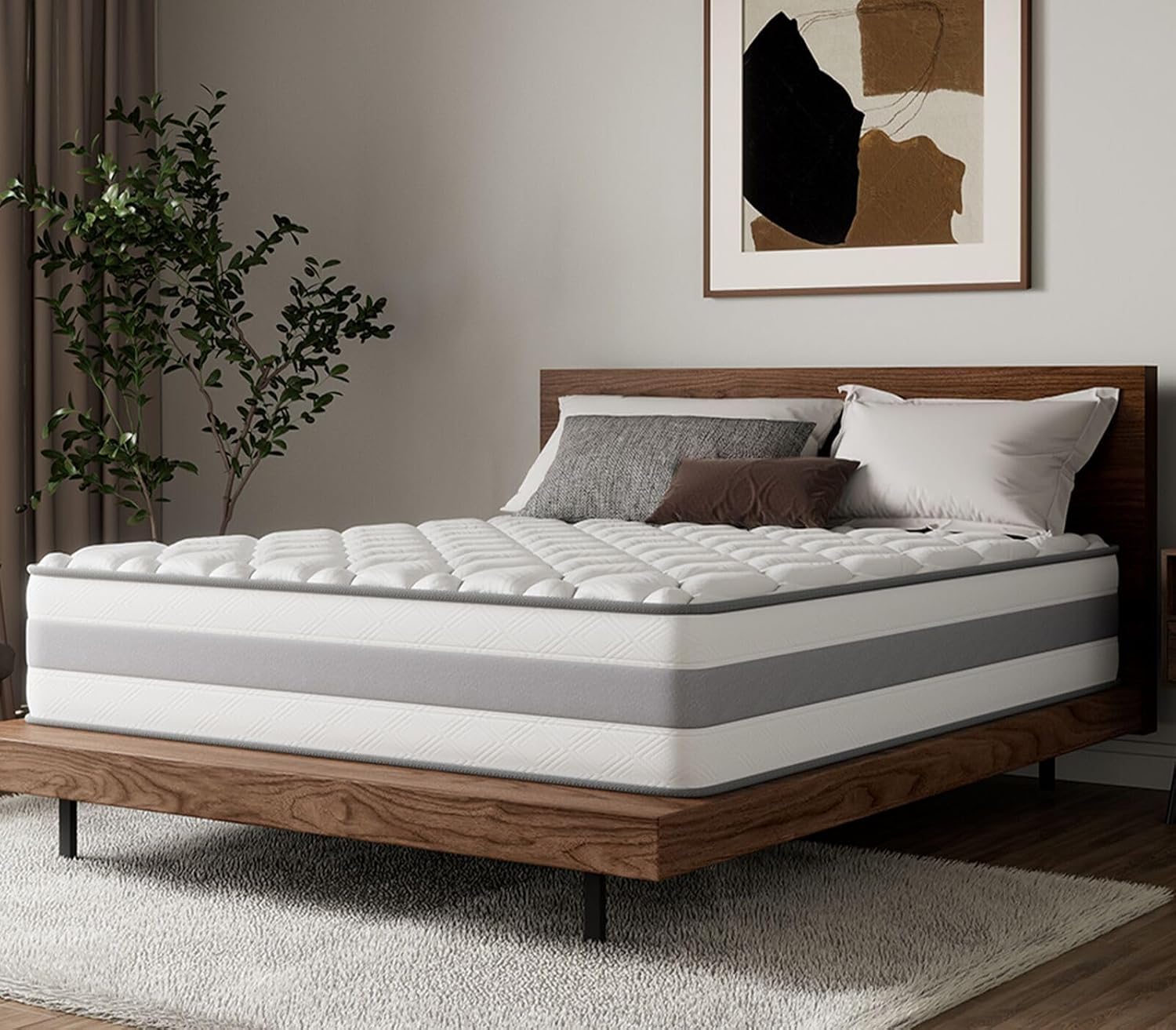 Matratze 100x200 cm–7-Zonen-Taschenfederkernmatratze, beidseitig nutzbar, Härtegrad H3/H4，25 cm hoch, mit Memory-Schaum, Oeko-TEX Zertifiziert 100 Nächte Probeschlafen