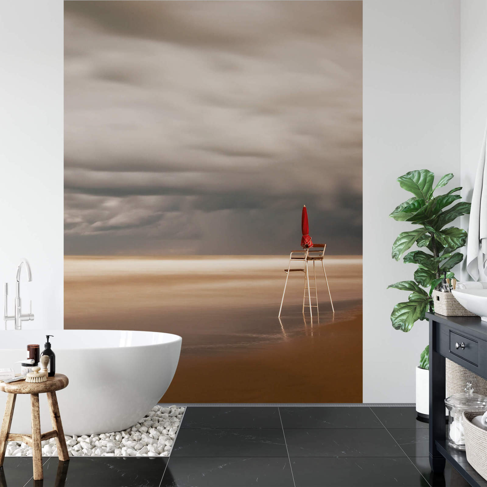 Fototapete DESIGNWALLS 2.0 - beige/creme-grau - Strand - 2,6 Meter