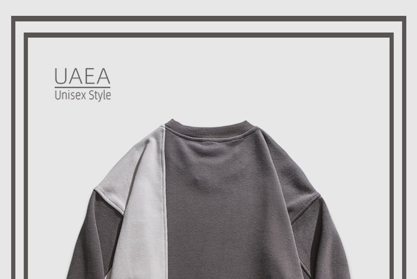Chuoku - Sweatshirt met ronde hals, geborduurd paneel en letters