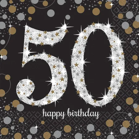 amscan Servietten 50 Sparkling Celebration 16 Stück