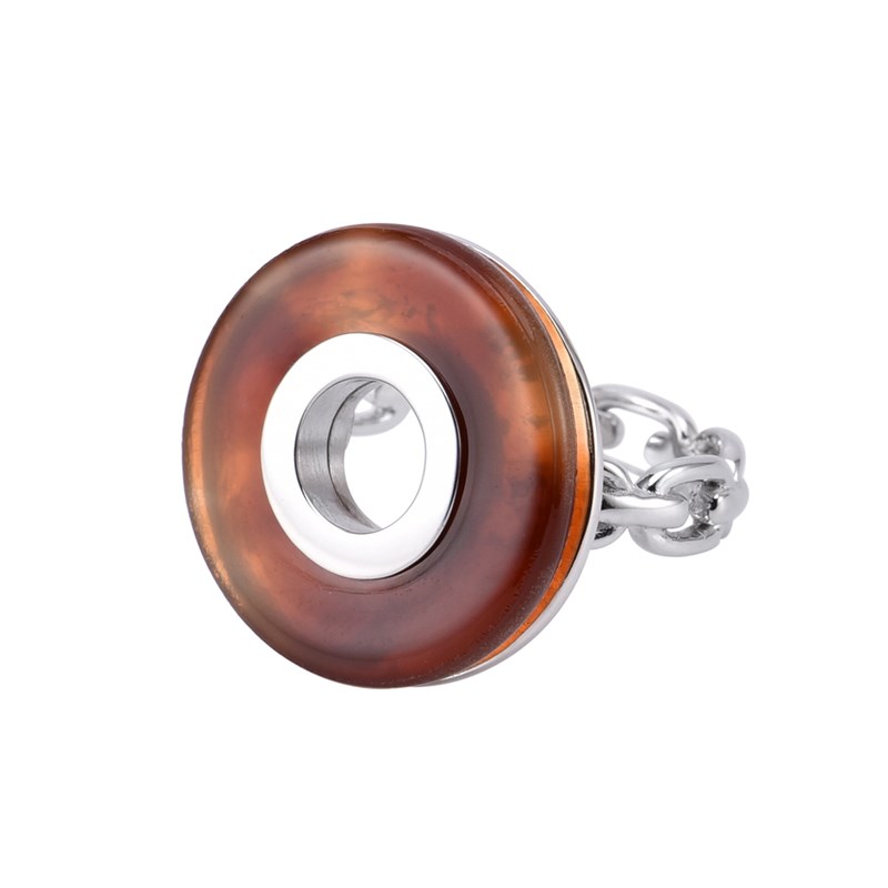 Bague En Argent Cercle Acétate Marron