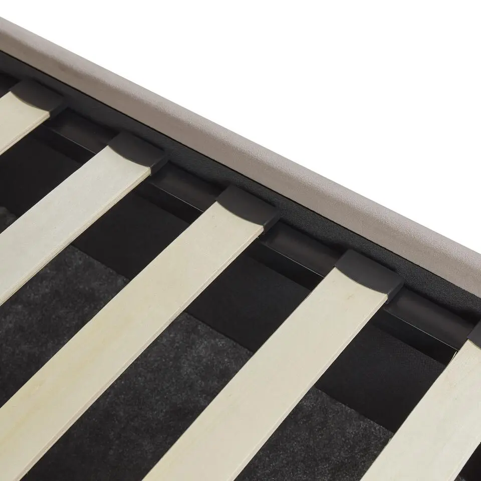 VINCENNES - Bed met opbergruimte - Beige - 160 x 200 cm - Fluweel
