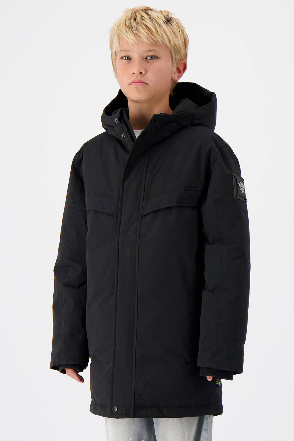 BLACK BANANAS winterjas JR. PARKA PLATE JACKET zwart