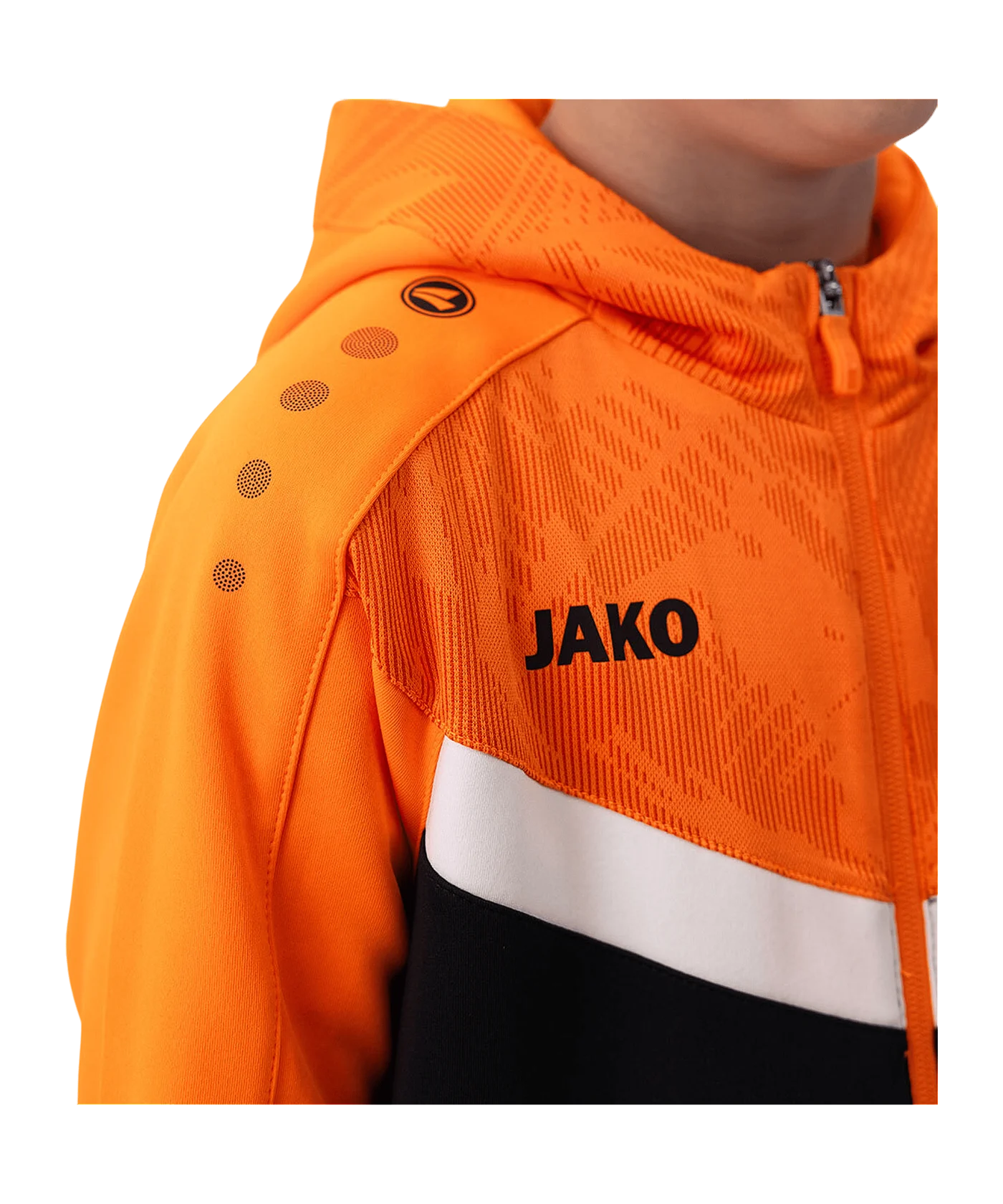 JAKO Icon Kapuzenjacke Kids Schwarz Orange F807