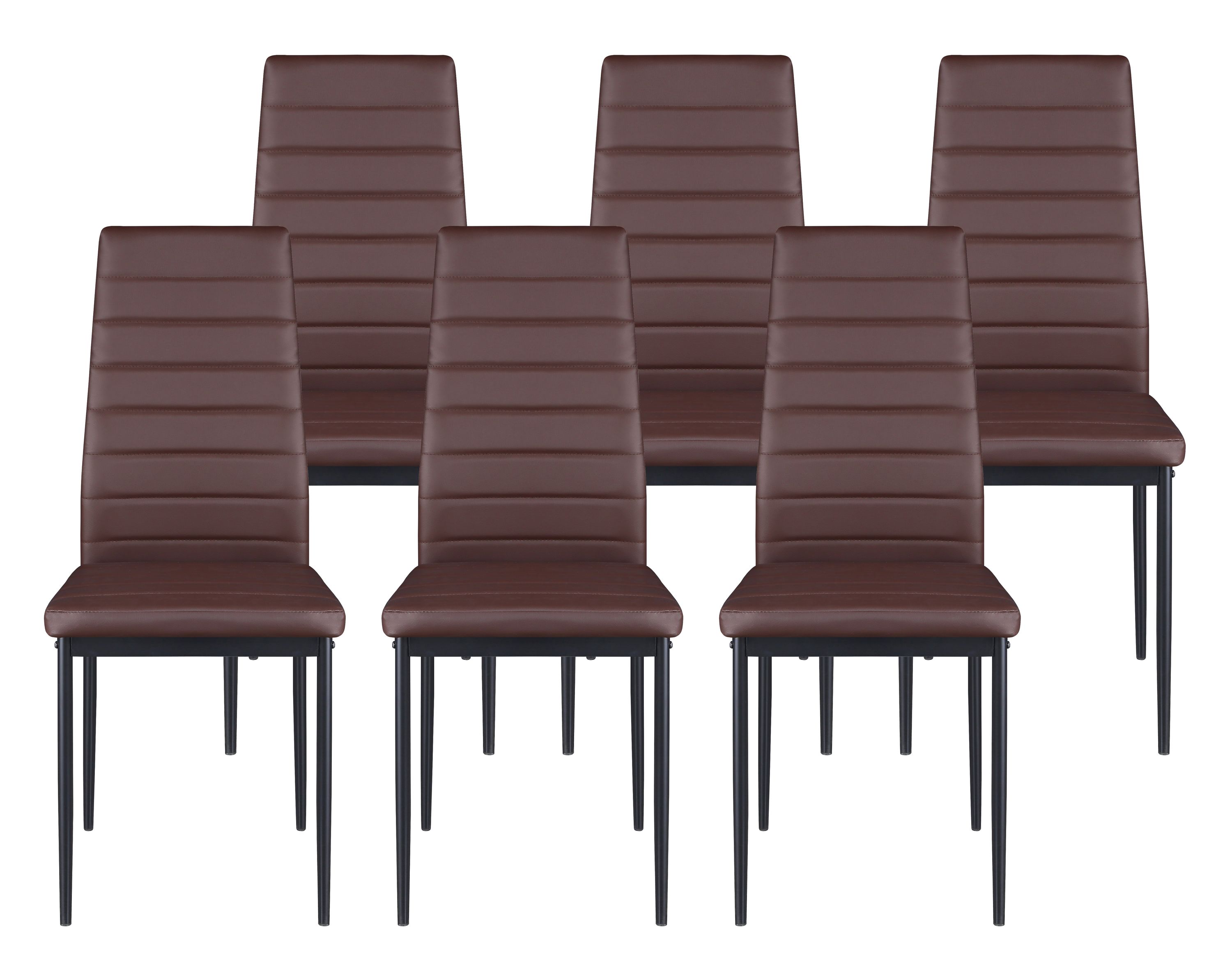 Esszimmerstuhl Leder TIM 6er Set braun