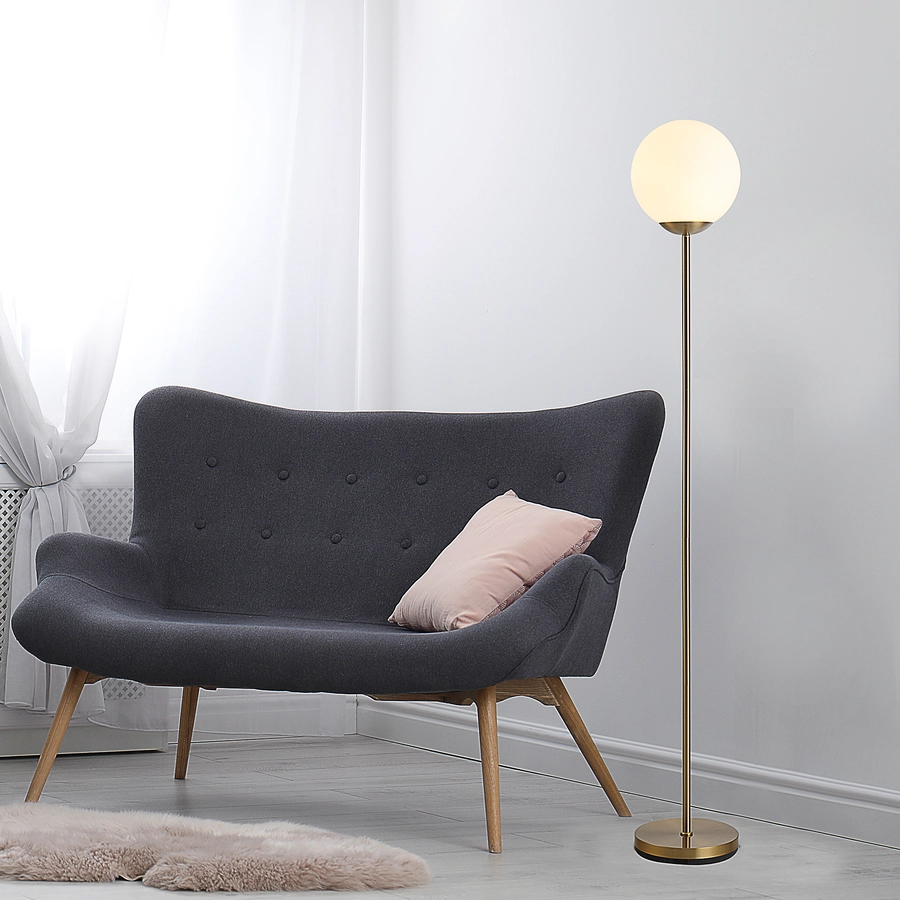 HOMCOM Stehlampe fürs Wohnzimmer gold, weiß