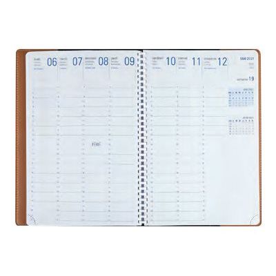 Agenda à spirale Dayton 25 - 1 semaine sur 2 pages - camel - Oberthur