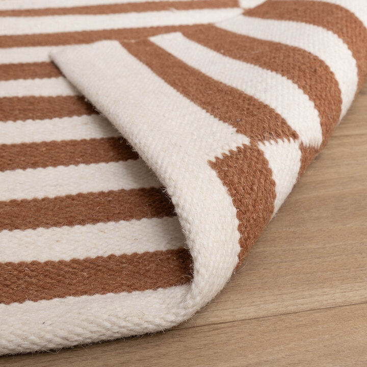 Katoenen vloerkleed - Dazzle Blocks Bruin/Wit