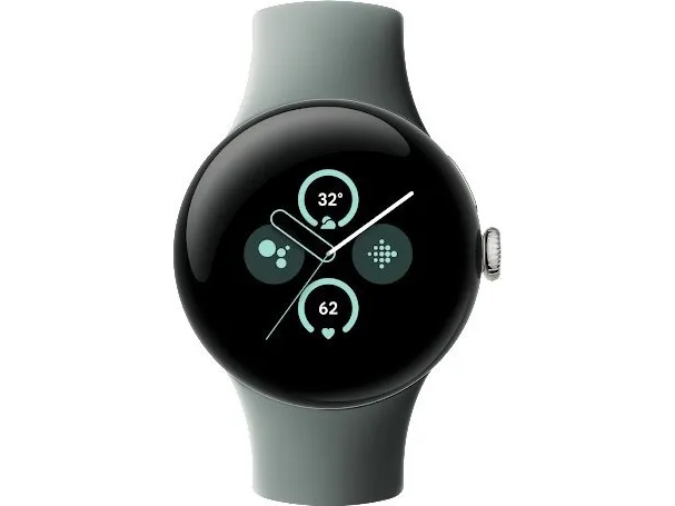 Google Pixel Watch 2 - Champagne-guldaluminium - smart ur med aktivt bånd - fluoroelastomer - nøddebrun - båndstørrelse: S/L - 32 GB - Bluetooth, Wi-Fi, NFC, LTE - 4G - 31 g