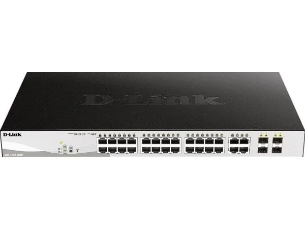 D-Link DGS 1210-28MP - Switch - Administreret - 24 x 10/100/1000 (PoE )   4 x Gigabit SFP - desktop, monterbar på stativ - PoE