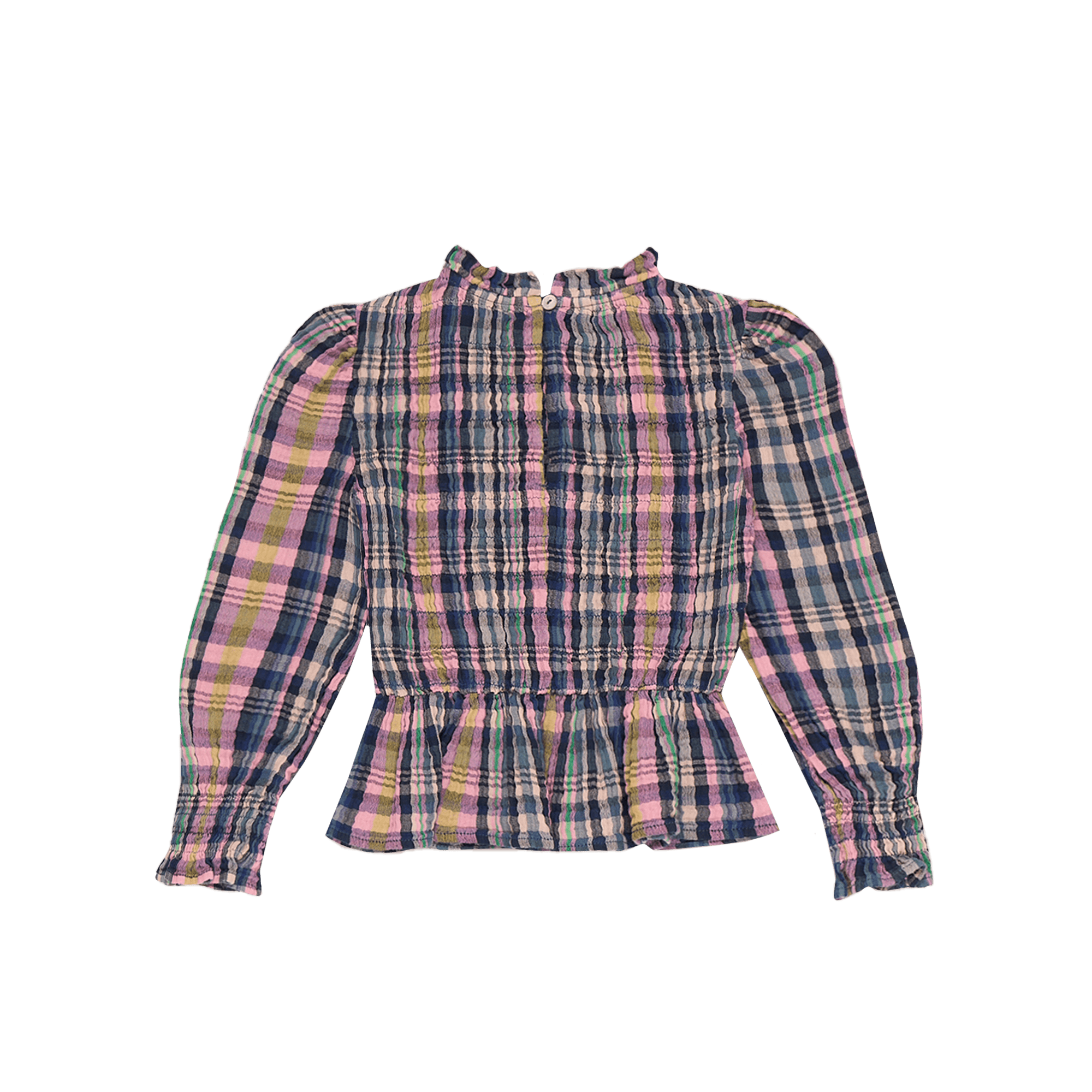 RICARDA - Blouse cintrée col montant en coton | Multicolore