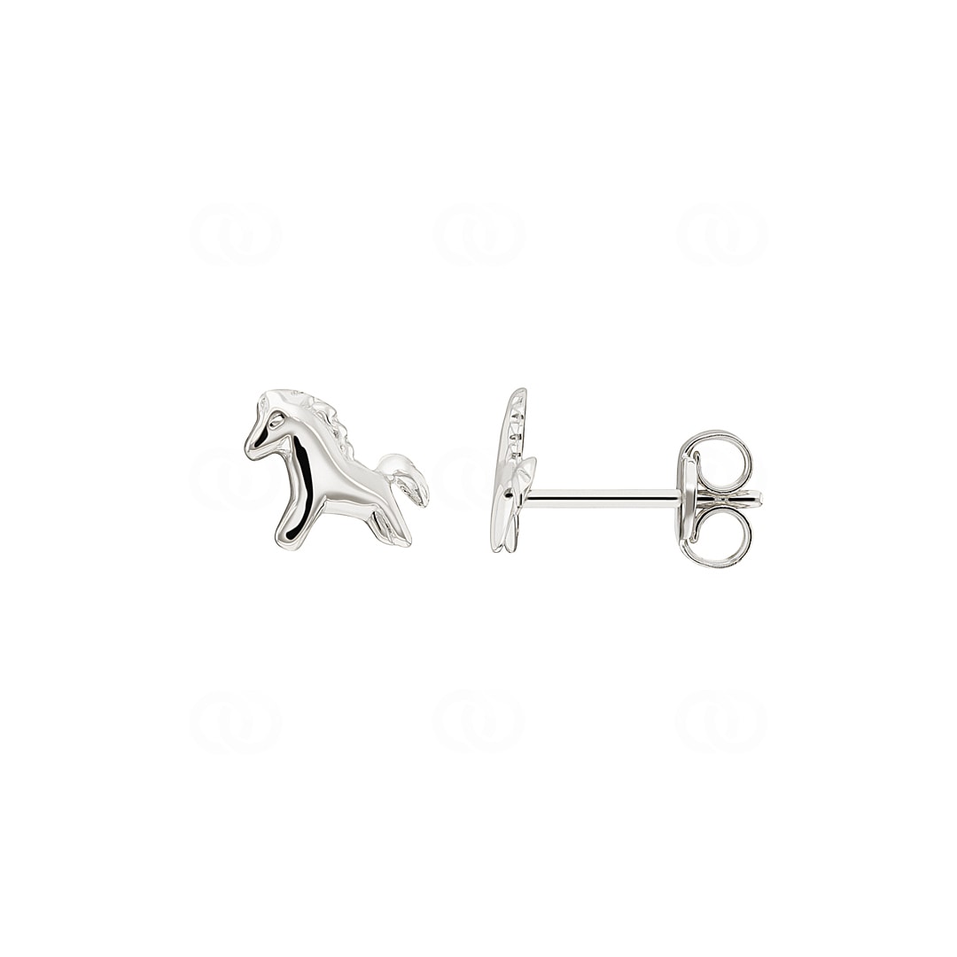 Ohrstecker 750/18 K Weissgold Pferd