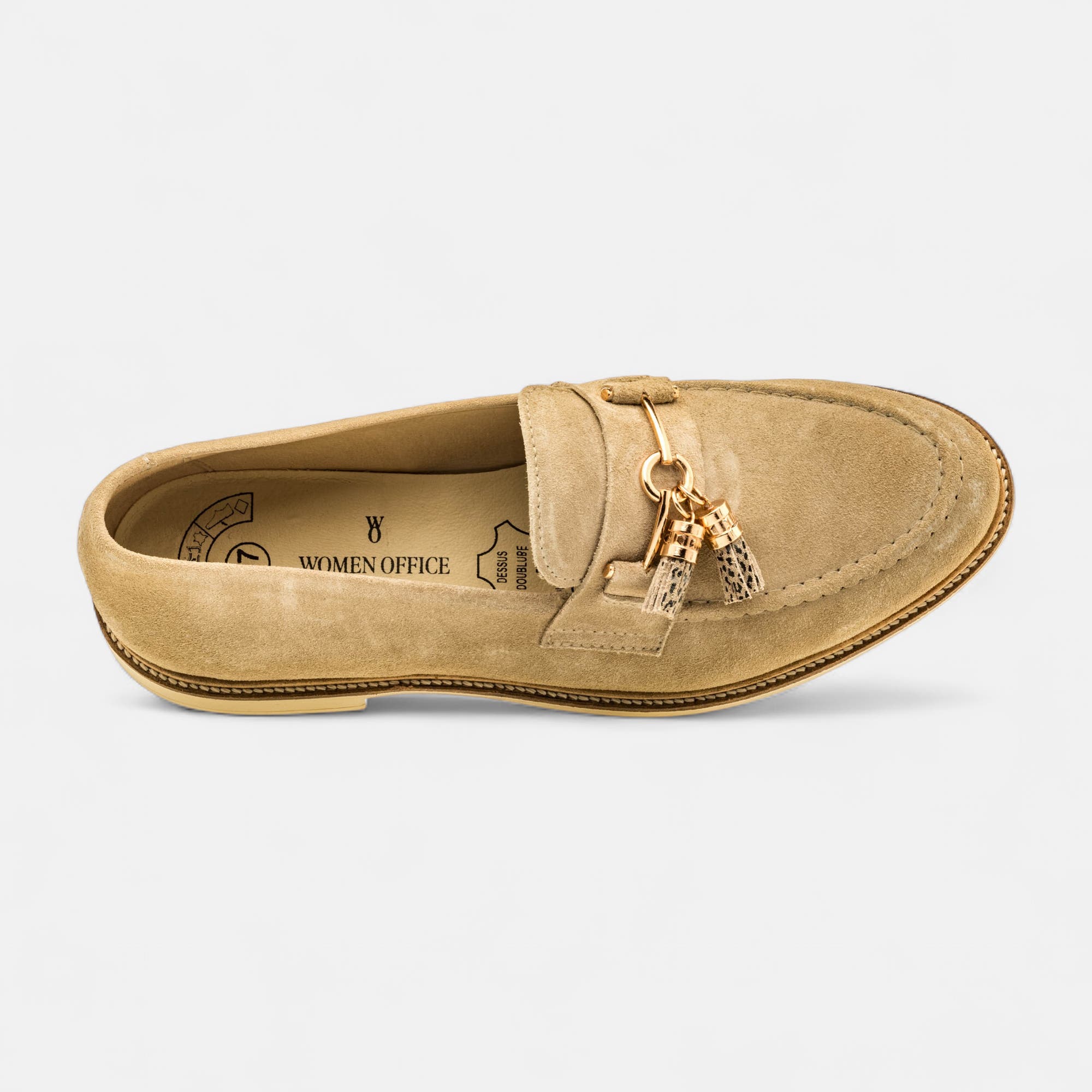 Mocassins Femme en cuir beige