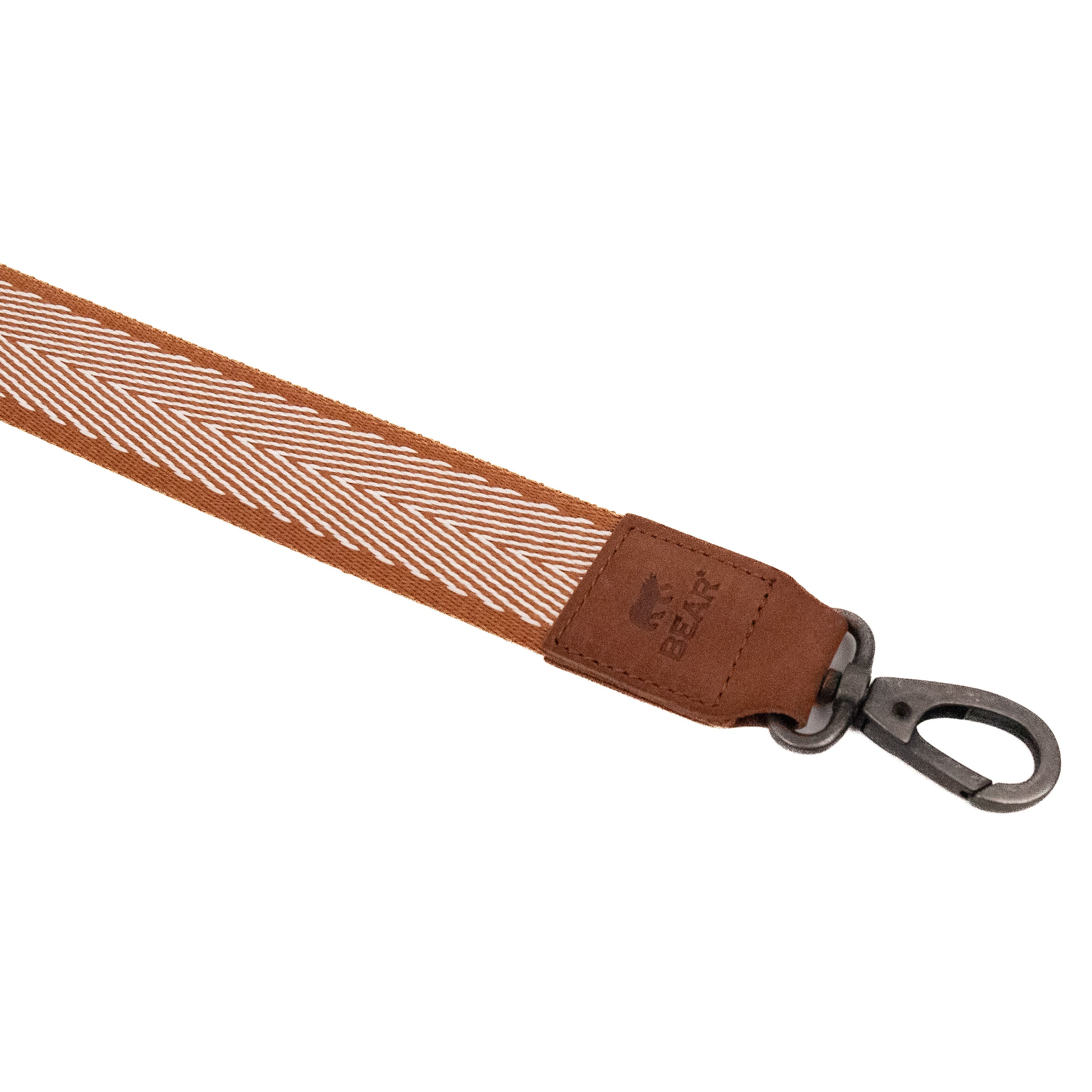 Bag strap 'Arrow' cognac/wit Cognac