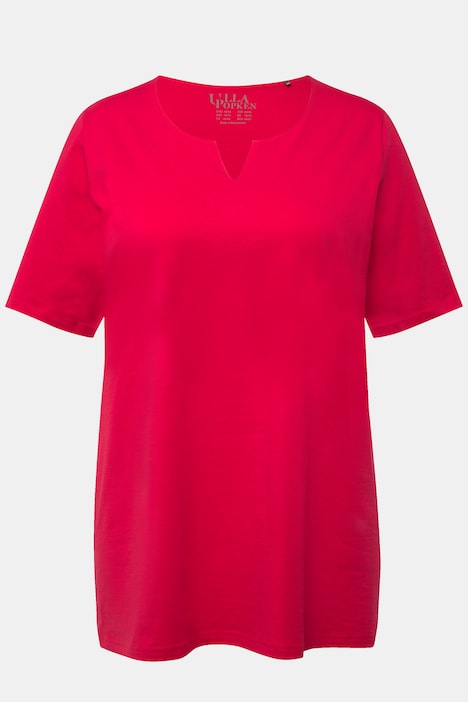 T-Shirt, A-Linie, Tunika-Ausschnitt, Halbarm