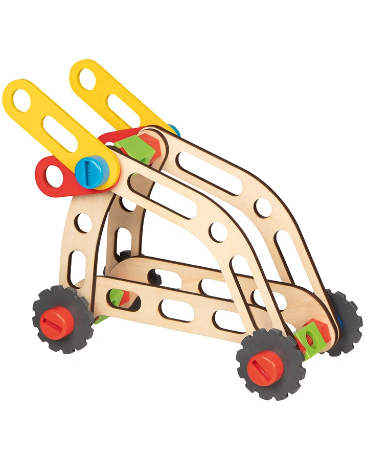 Baukasten-Koffer FAHRZEUGE 59-teilig aus Holz
