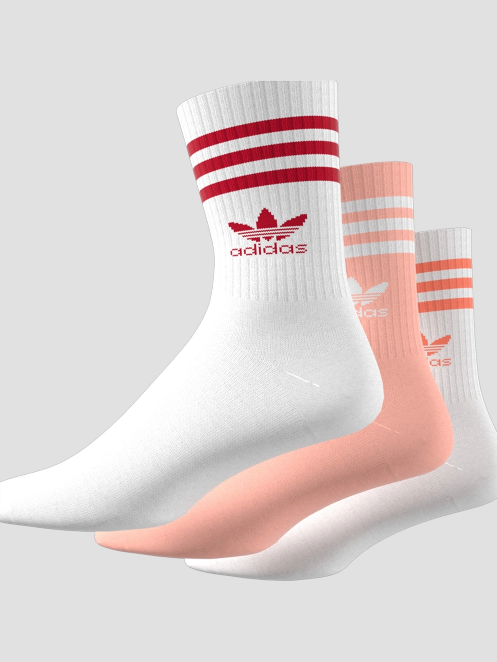 adidas Originals Crew 3 Pack Socks white/glopnk/white