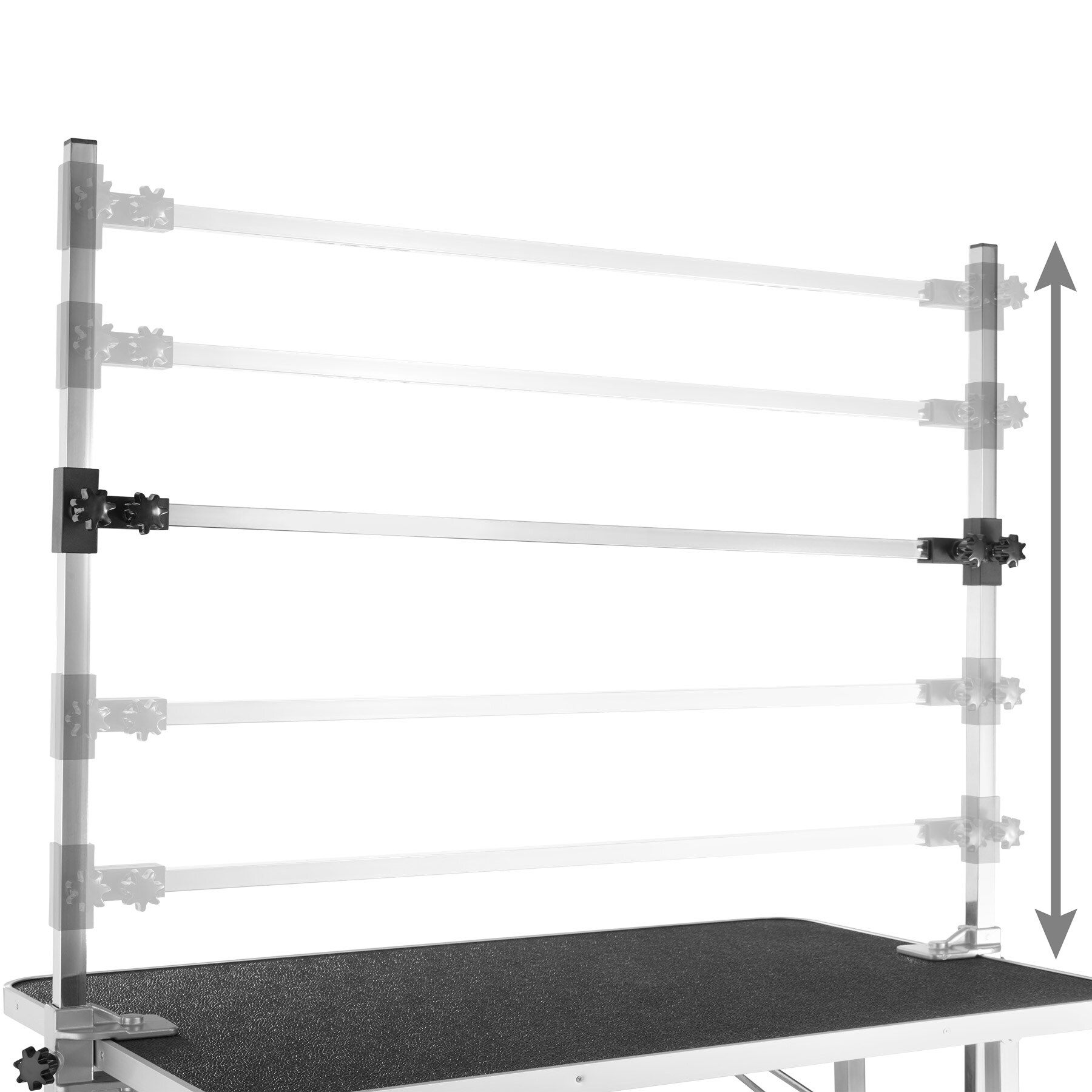 tectake® Trimmtisch, mit höhenverstellbarem Galgen und 2 Schlingen, rutschfeste und kratzfeste Gummibeschichtung, Belastbarkeit 60 kg