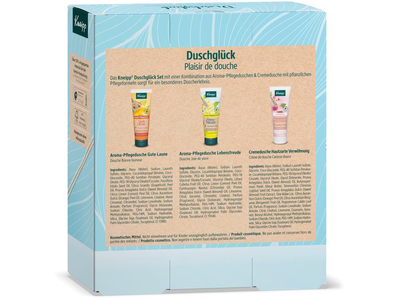 Kneipp Geschenkset Duschglück 3-teilig Feuchtigkeitsspendendes Pflegeset mit natürlichen Ölen für ein weiches Hautgefühl