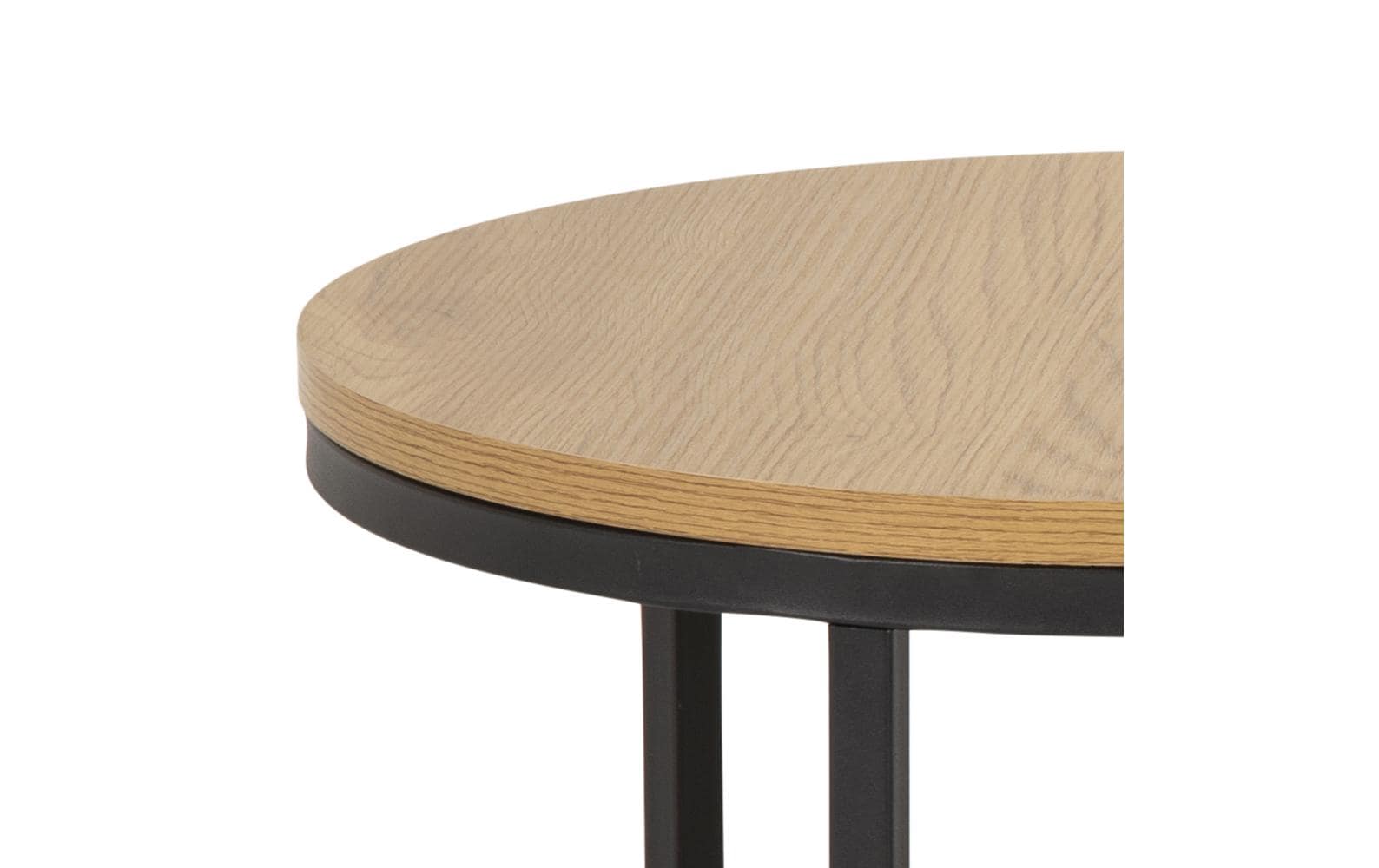 Couchtisch Spiro Ø 80/ 50 cm, 2 Stück, Nature/Schwarz<br>Sofatisch-Set