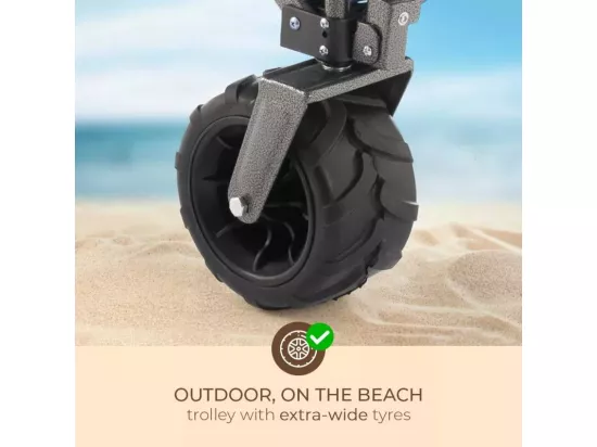 Chariot pliant à 4 roues capacité 100kg plage et jardin CARTO