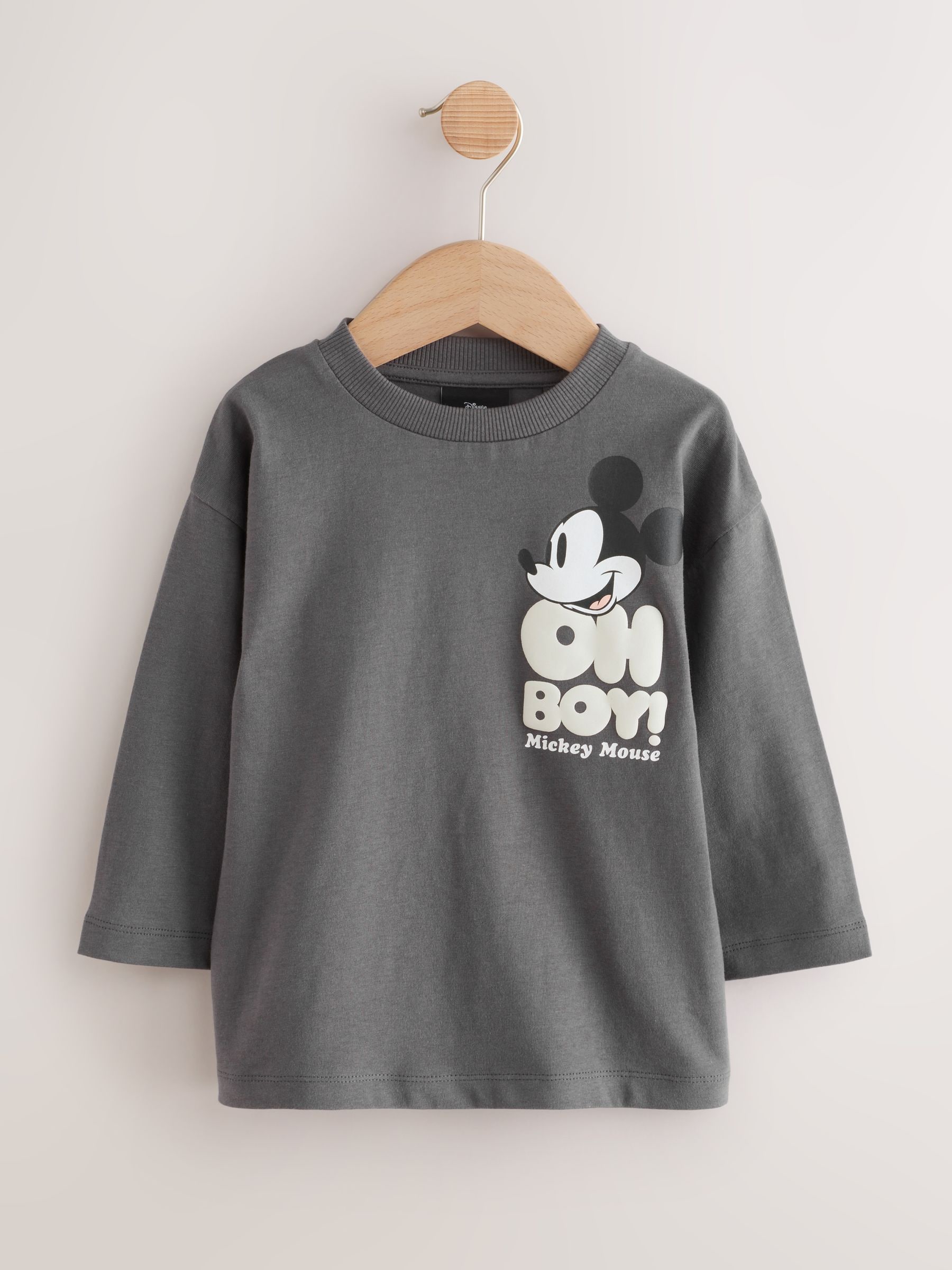 Antraciet - Mickey Mouse Long Sleeve T-Shirt (3mths-8yrs)