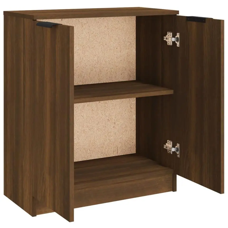 vidaXL - Dressoir met 2 deuren - Bruin eiken - Bewerkt hout - 60x30x70 cm