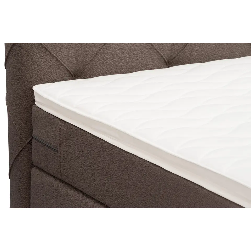 Boxspring met voetbord Liv geruit - donkerbruin - 120x200 cm - slanke poot