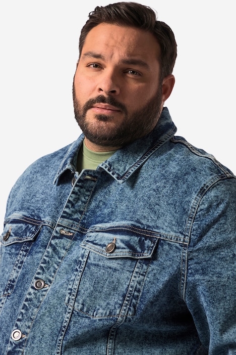 John F. Gee Jeansjacke, stonewashed, Knopfleiste, bis 84/86