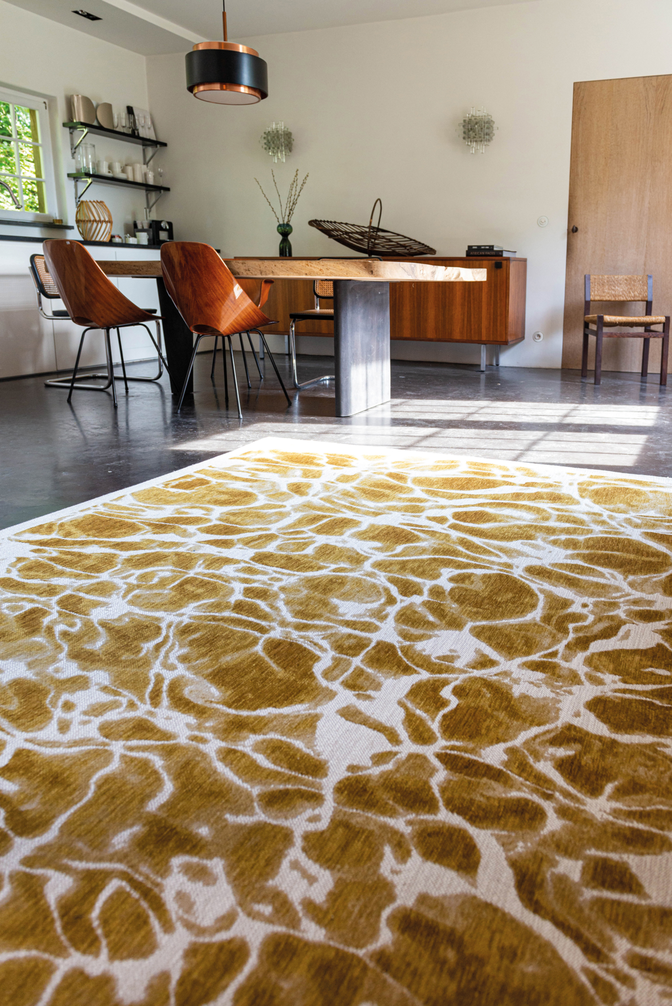Ecorugs vloerkleed Swim goud 240x340 cm