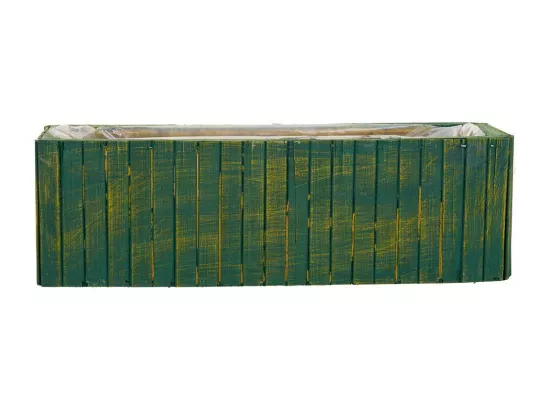 Panier rectangulaire en bois vert 35.5x14.5x11h