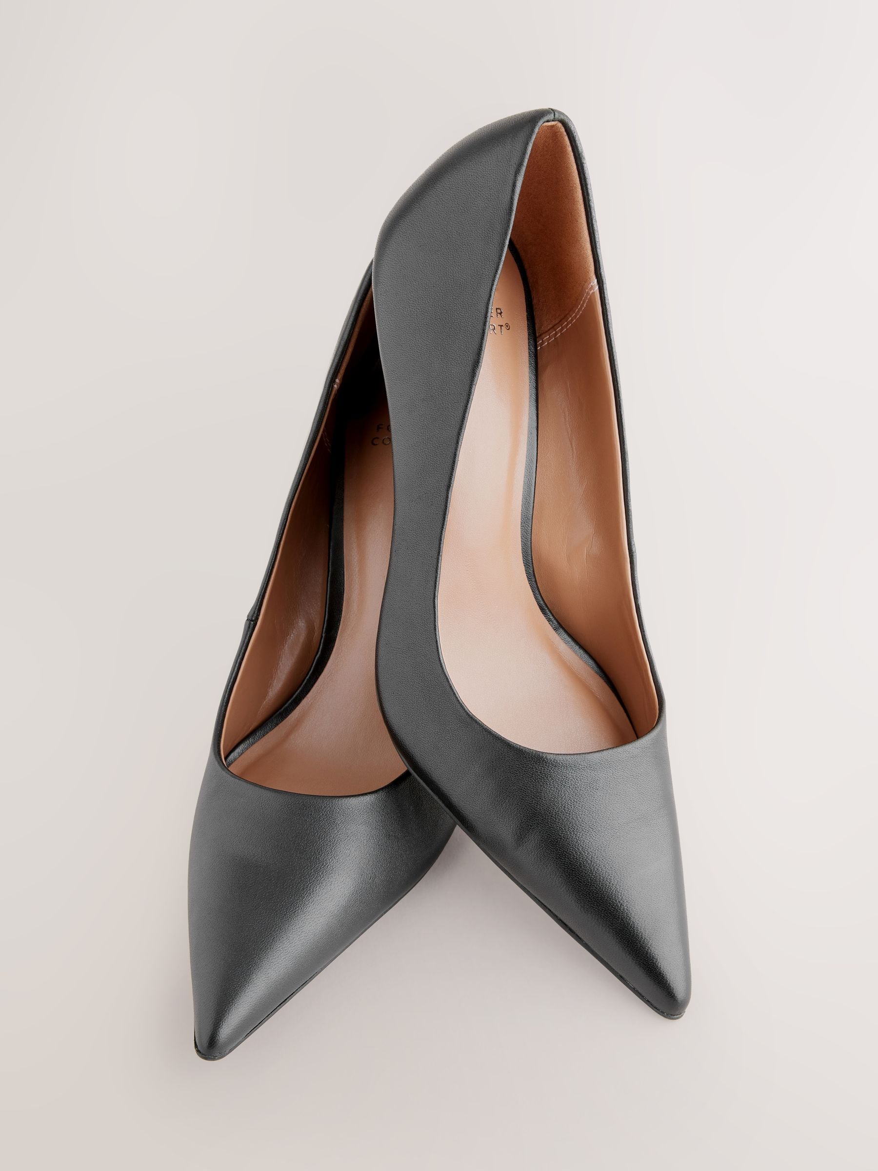 Zwart - Leren mid-court pumps