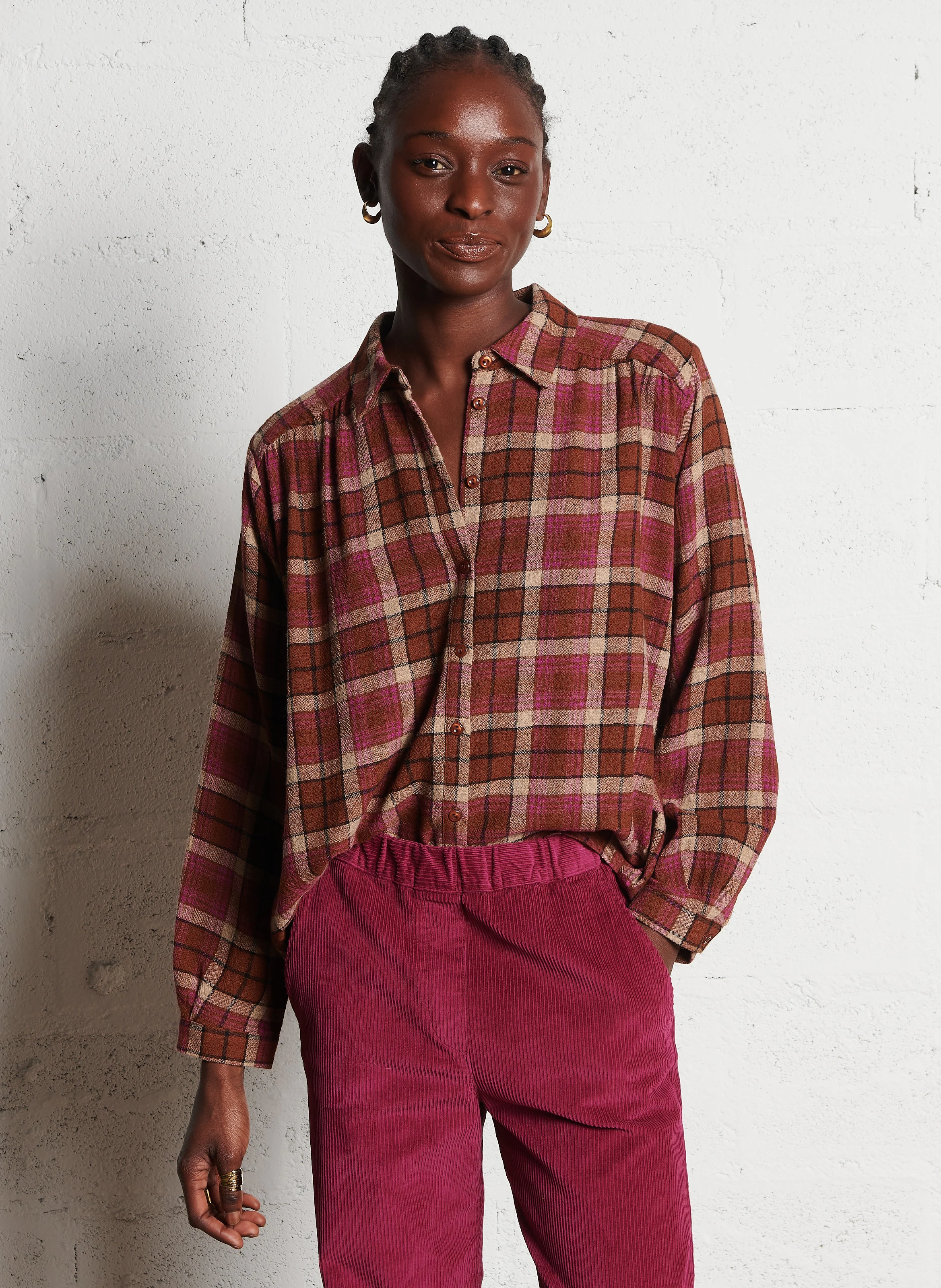 VIONI - Chemise col classique à carreaux | Multicolore