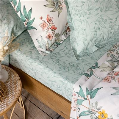 Linge de lit à fleurs et feuillages - BECQUET CRÉATION