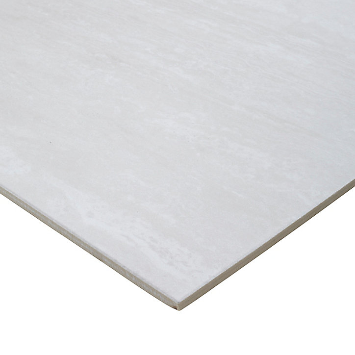 Carrelage sol blanc 60 x 60 cm Soft Travertin