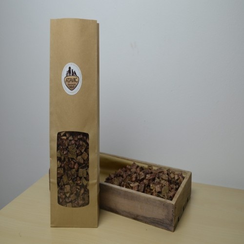 Mistura de pulmão e fígado bovino desidratados, sabor carne bovina
