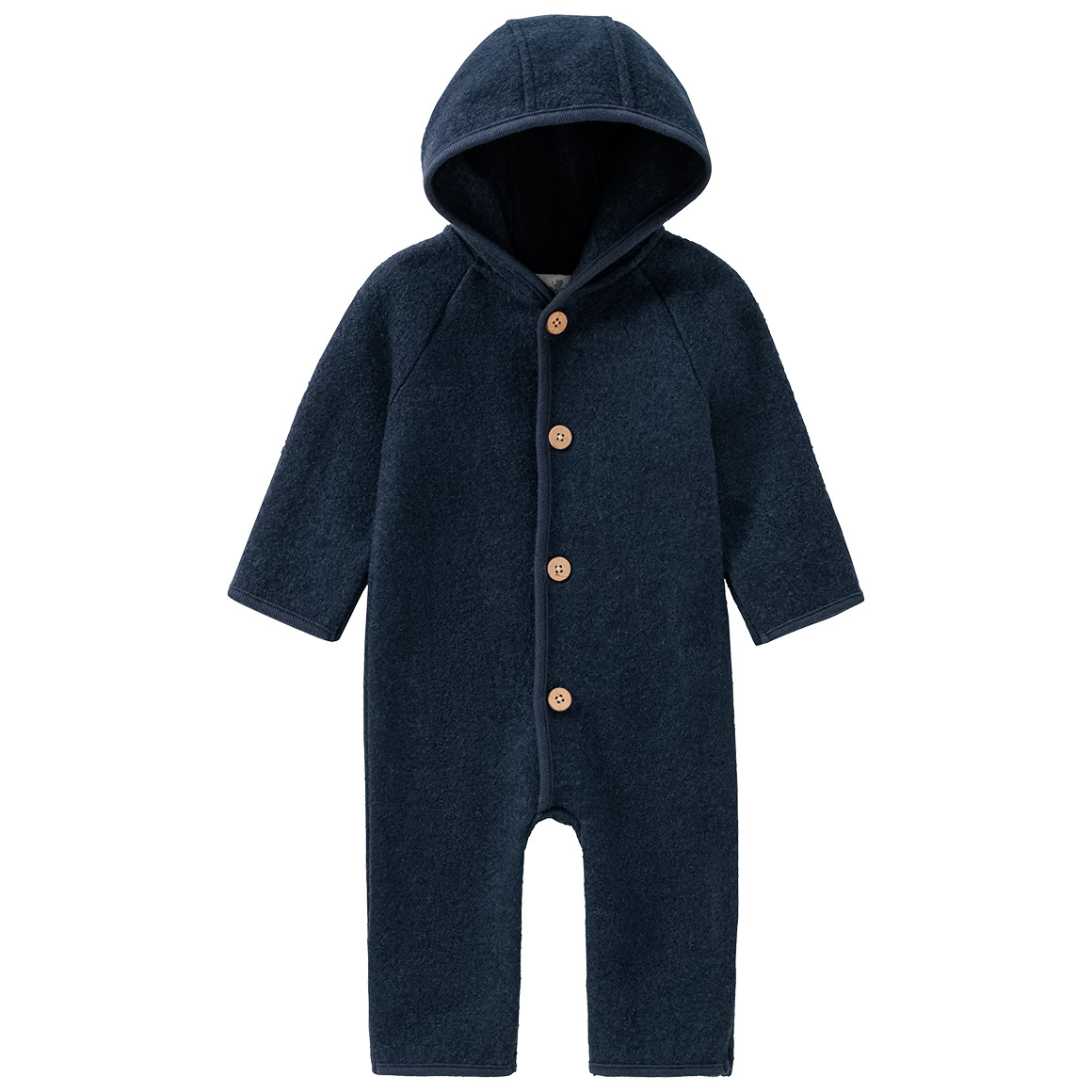 Topomini Pure Collection Newborn Wollwalk-Overall mit Umschlagbündchen dunkelblau