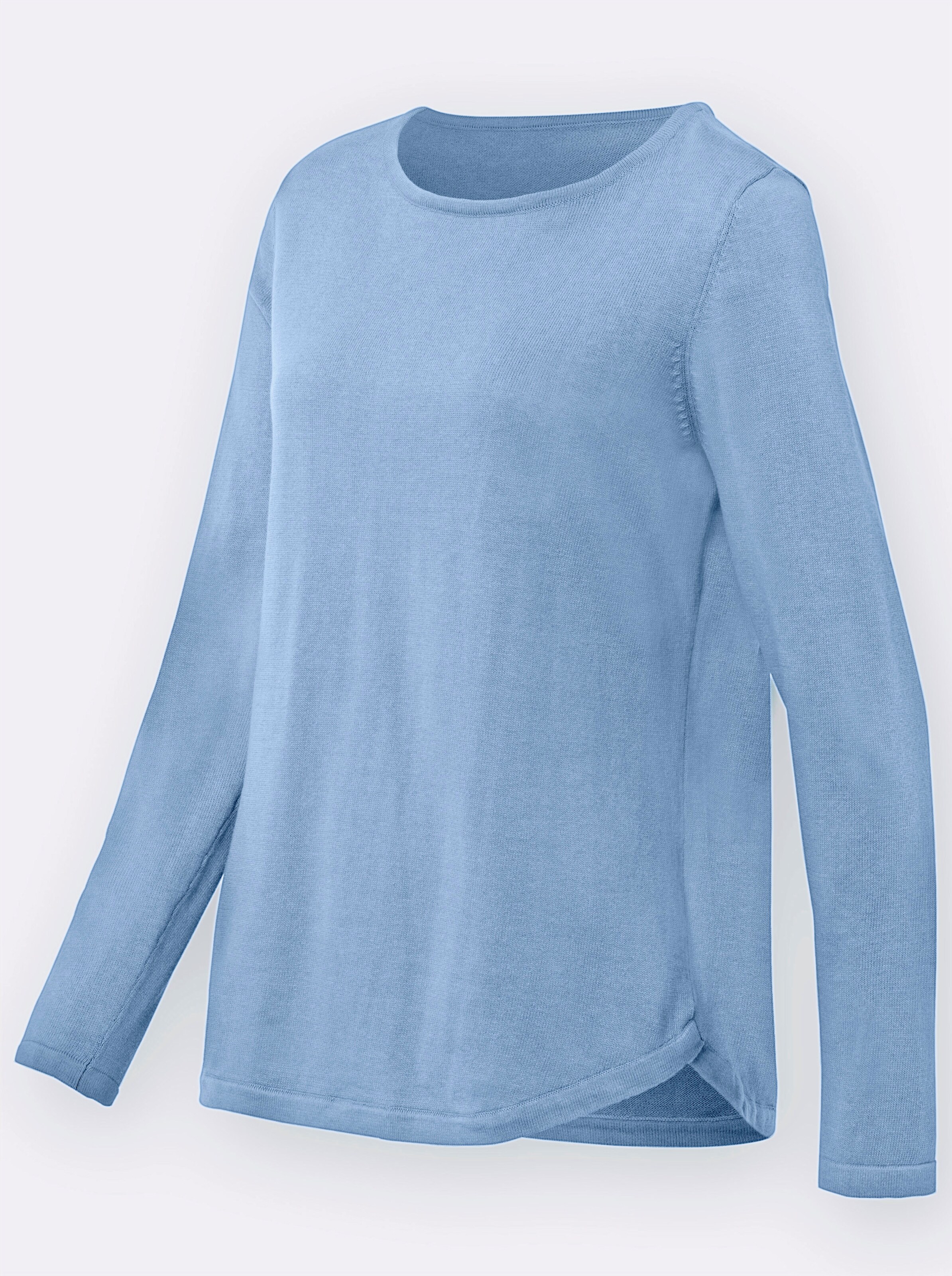 Langarm-Pullover mit überlappendem Saum