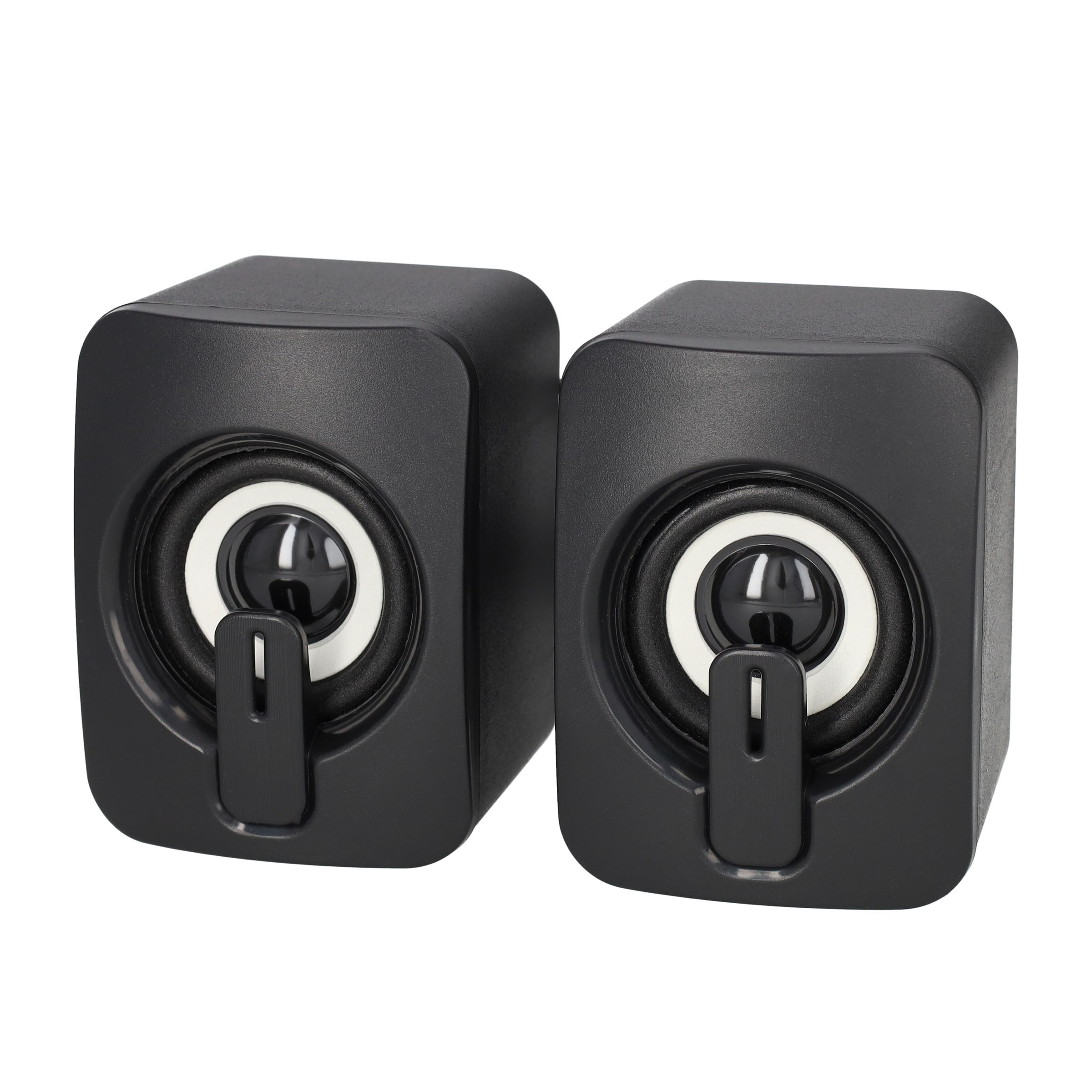 Macbook / Notebook / Laptop / PC Stereo Lautsprecher USB / 3.5mm AUX Anschluss   Lautstärkeregler und RGB Beleuchtung - Schwarz