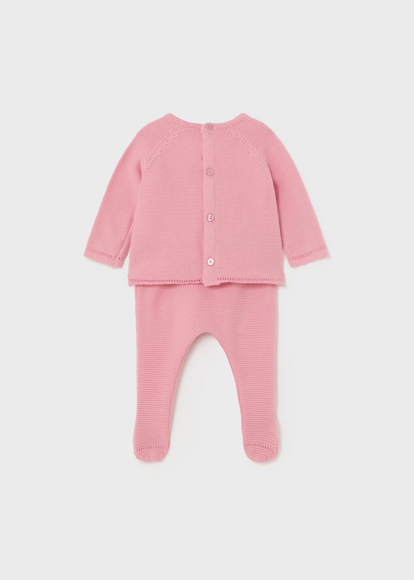 Conjunto de malha de 2 peças Better Cotton para recém-nascidos na cor nude.