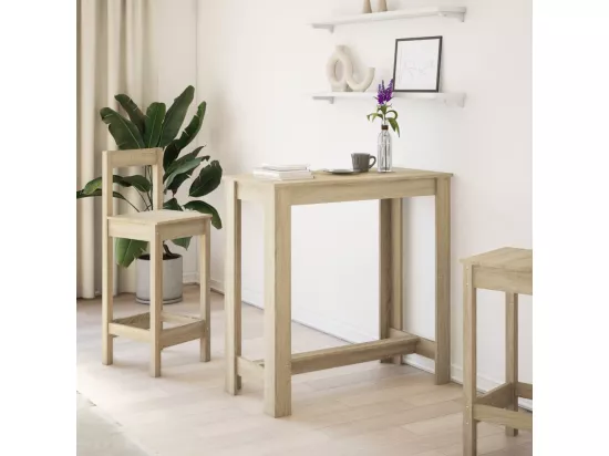 Table de bar chêne sonoma 102x50x103,5 cm bois d'ingénierie