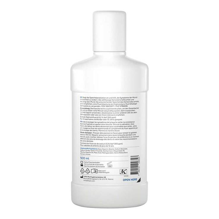 Feuchtigkeitsspendendes Mundwasser mit Geschmack, 500 ml