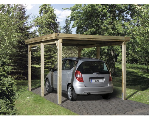 Enkele carport weka 617 maat 1 zonder dakbedekking 322x512 cm drukgeïmpregneerd
