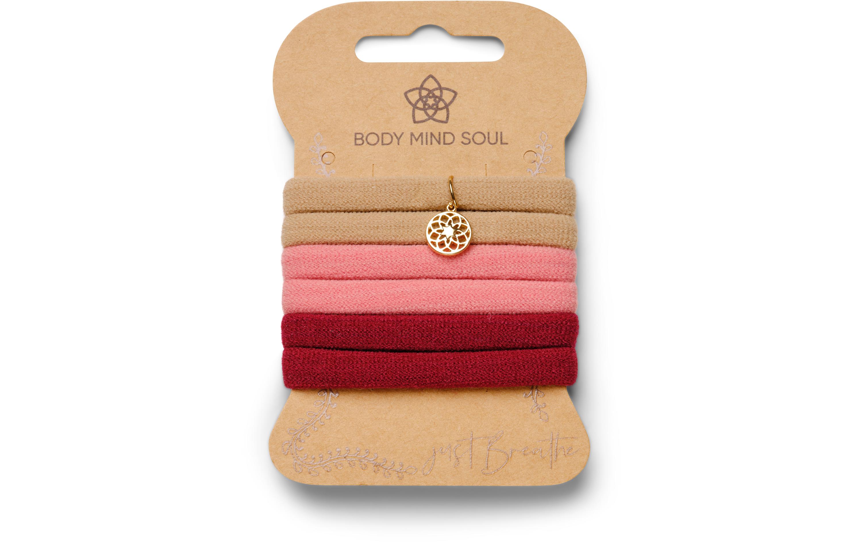 Haargummi Yoga beige rosa 6 StückFarbige Haargummis für maximale Bewegungsfreiheit