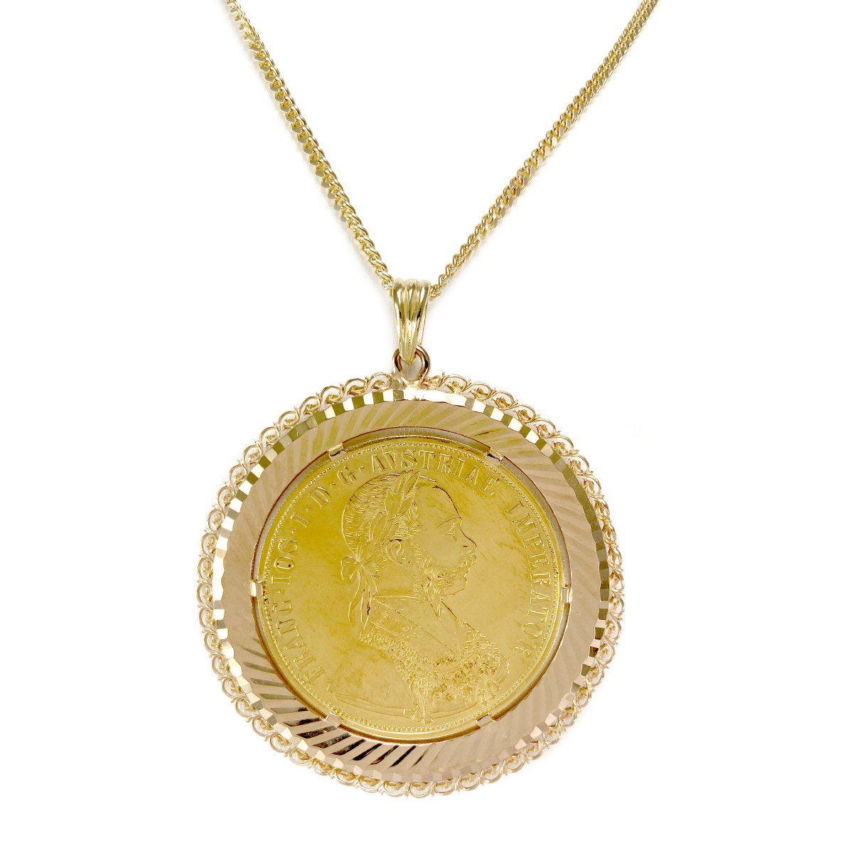 Collier et médaille d'occasion or 750 jaune 55 cm