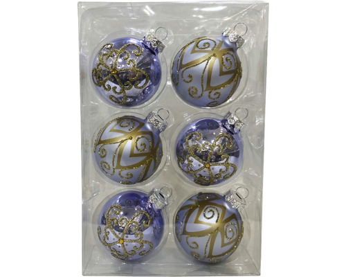 Kerstboomballen Lafiora Ø 6 cm paars 6 st.