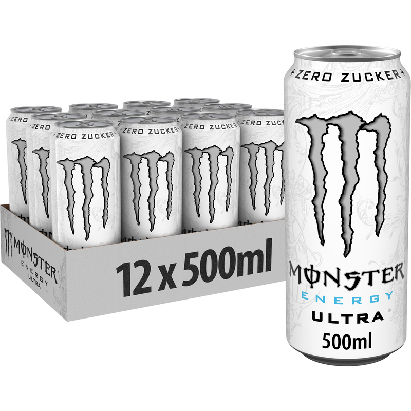 Monster Energy Drink Ultra White, 50 cl, 12 Stück