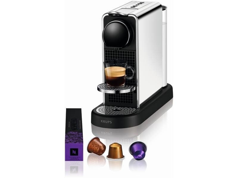Krups Kaffeemaschine Nespresso CitiZ Platinum Edelstahl/Sch Elegante Nespressomaschine